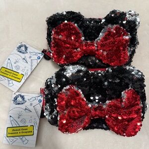 Disney Minnie Mouse Sequins Bow Pencil Cases